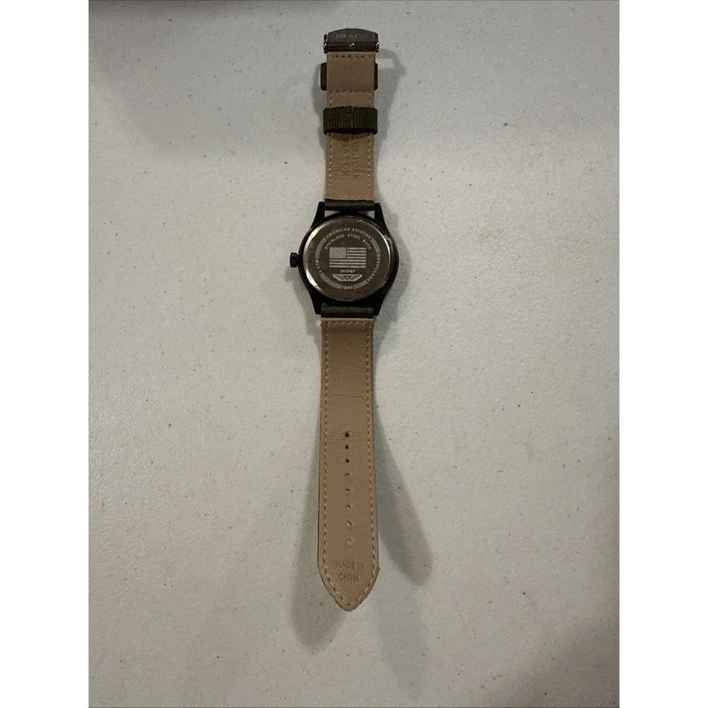 American Aviator 1945 Modern Men's Quartz 3 Analog Movement Watch -Needs Battery
